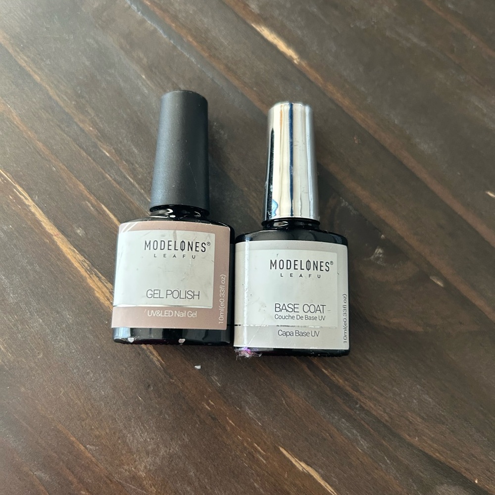 Modelones Gel Polish and Base Coat Set - Black and Silver